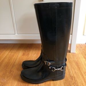 Coach Lori Black Rubber Rainboots